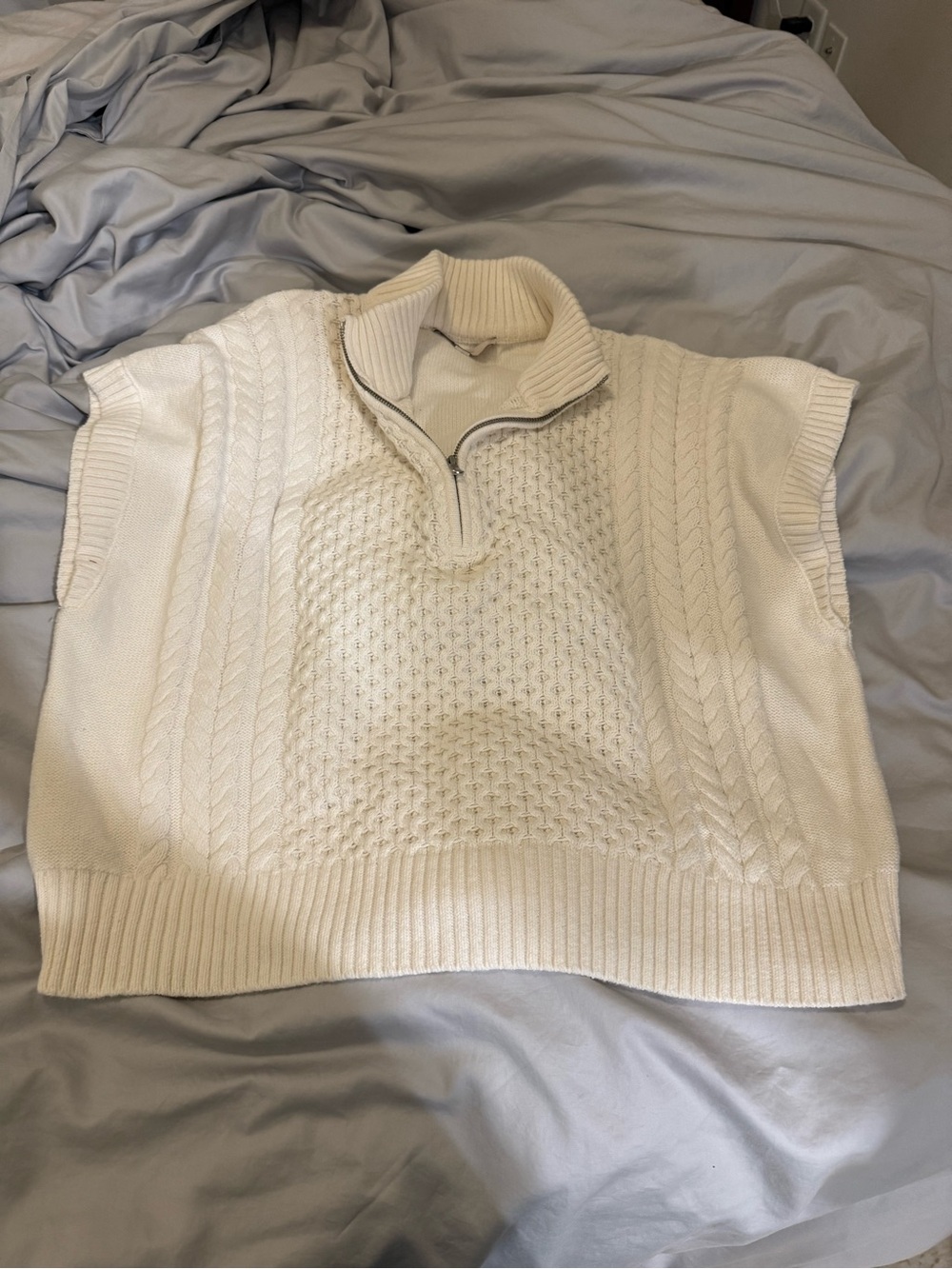 Loft Cable Zip Wedge Sweater